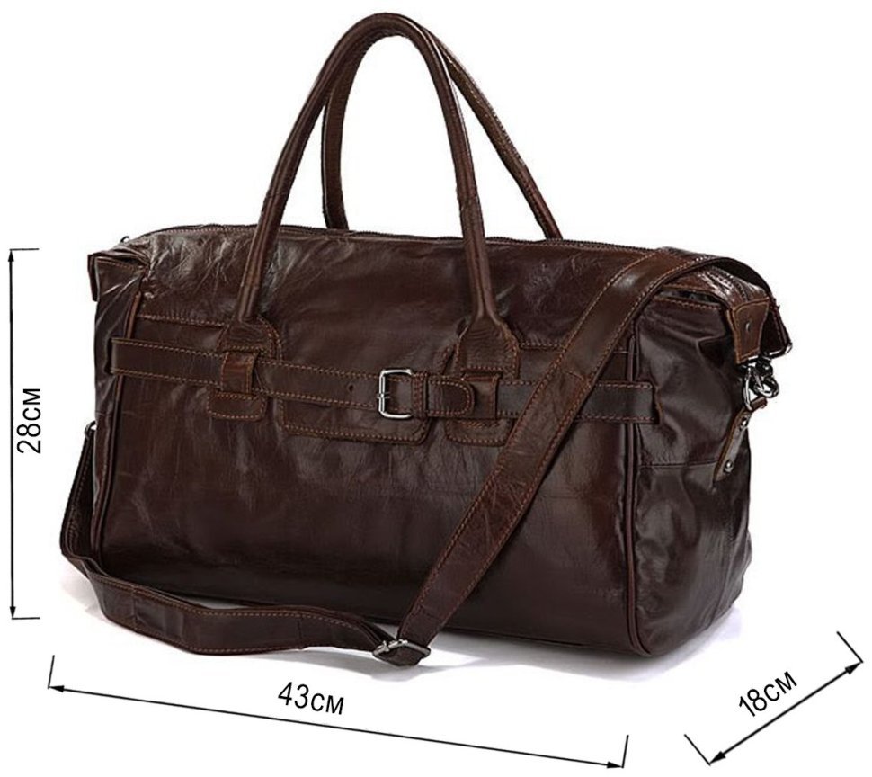 Универсальная кожаная дорожная сумка коричневого цвета VINTAGE STYLE (14053) modnotak фото №6