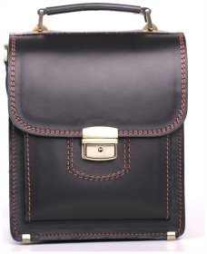 Кожаная мужская барсетка в класическом стиле ручной работы Старинная Италия (10025)