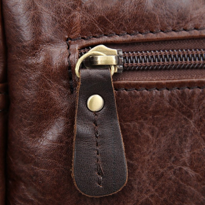 Багатофункціональна шкіряна сумка для ноутбука і документів в коричневому кольорі VINTAGE STYLE (14411)
