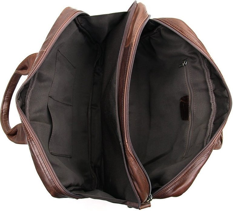 Многофункциональная кожаная сумка для ноутбука и документов в коричневом цвете VINTAGE STYLE (14411)