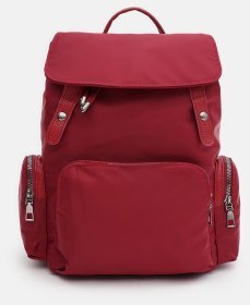 Великий жіночий рюкзак із червоного текстилю з клапаном Monsen 71840