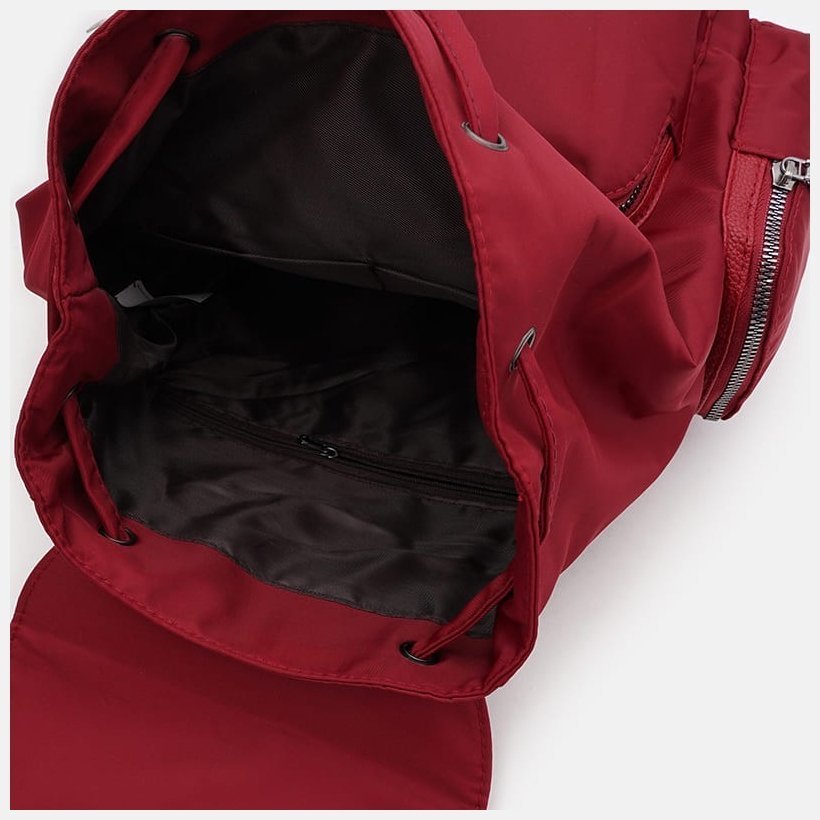 Великий жіночий рюкзак із червоного текстилю з клапаном Monsen 71840