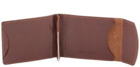 Кожаный зажим для купюр коричнево-рыжего цвета ST Leather (16845)
