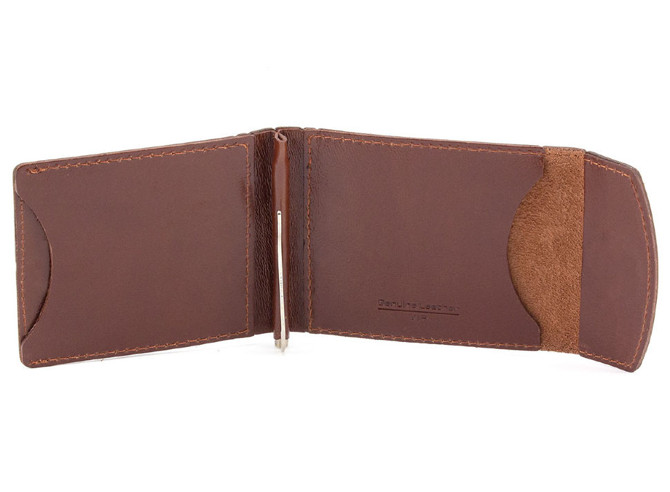 Шкіряний затиск для купюр коричнево-рудого кольору ST Leather (16845)