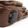 Чоловік шкіряний рюкзак через одне плече з USB-виходом VINTAGE STYLE (14839) - 6