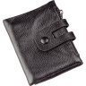 Чорний невеликий гаманець з натуральної шкіри флотар Vintage (14644) - 1