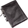 Чорний невеликий гаманець з натуральної шкіри флотар Vintage (14644) - 2