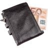 Чорний невеликий гаманець з натуральної шкіри флотар Vintage (14644) - 6