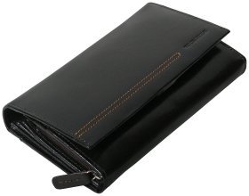 Жіночий шкіряний гаманець London з фіксацією на кнопку Vip Collection 102540 (чорний)