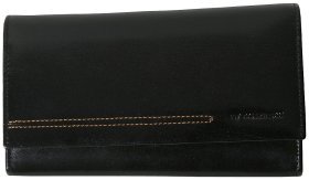 Жіночий шкіряний гаманець London з фіксацією на кнопку Vip Collection 102540 (чорний)