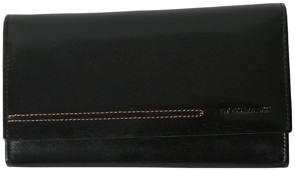 Жіночий шкіряний гаманець London з фіксацією на кнопку Vip Collection 102540 (чорний) modnotak фото №2