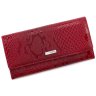 Великий червоний гаманець з тисненням на шкірі KARYA (1071-019) - 1