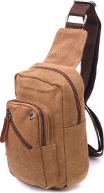 Практичная мужская сумка через плечо из светло-коричневого текстиля Vintage (2421230)
