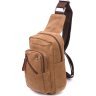 Практична чоловіча сумка через плече із світло-коричневого текстилю Vintage (2421230) - 1