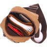 Практична чоловіча сумка через плече із світло-коричневого текстилю Vintage (2421230) - 5