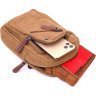 Практичная мужская сумка через плечо из светло-коричневого текстиля Vintage (2421230) - 6