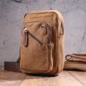 Практичная мужская сумка через плечо из светло-коричневого текстиля Vintage (2421230) - 7