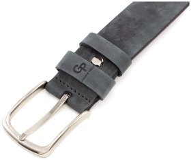 Мужской ремень из винтажной кожи серого цвета Grande Pelle (43244)