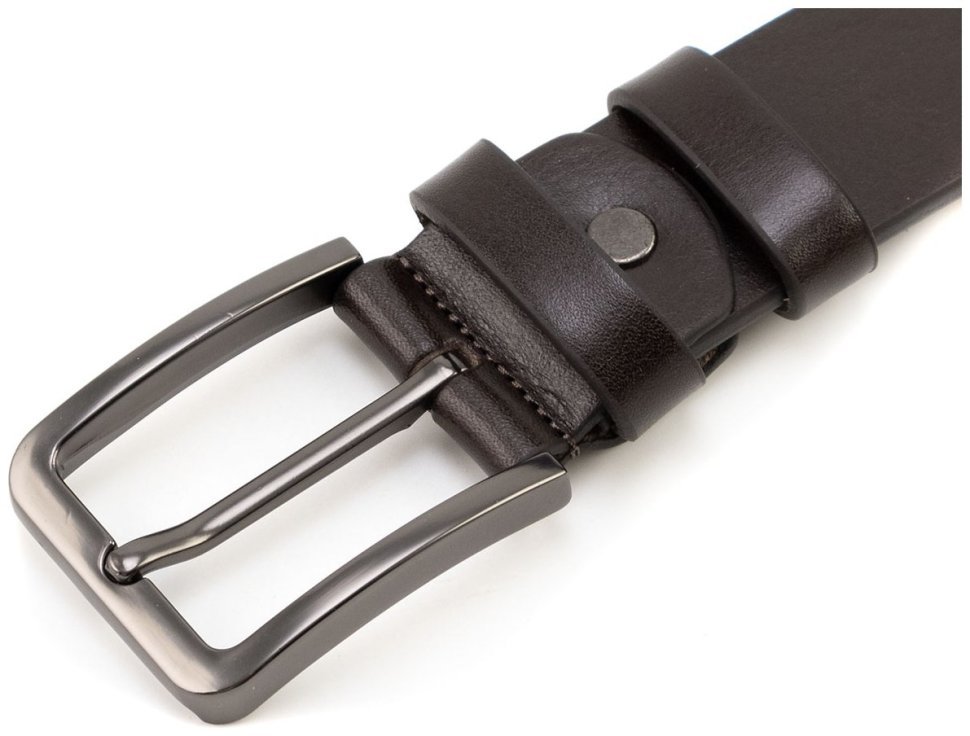Брючный классический ремень с темной пряжкой из итальянской кожи Gherardini 35306 темно-коричневый фото №2 Брючный классический ремень с темной пряжкой из итальянской кожи Gherardini 35306 темно-коричневый modnotak фото №2