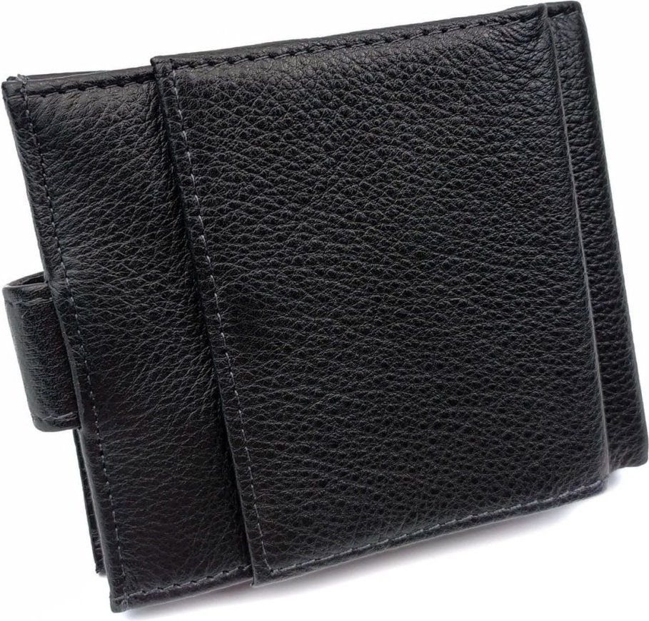 Чоловічий шкіряний портмоне класичного дизайну з хлястиком на магніті MD Leather (21549)
