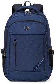 Синій текстильний чоловічий рюкзак великого розміру з відсіком під ноутбук Aoking 73140