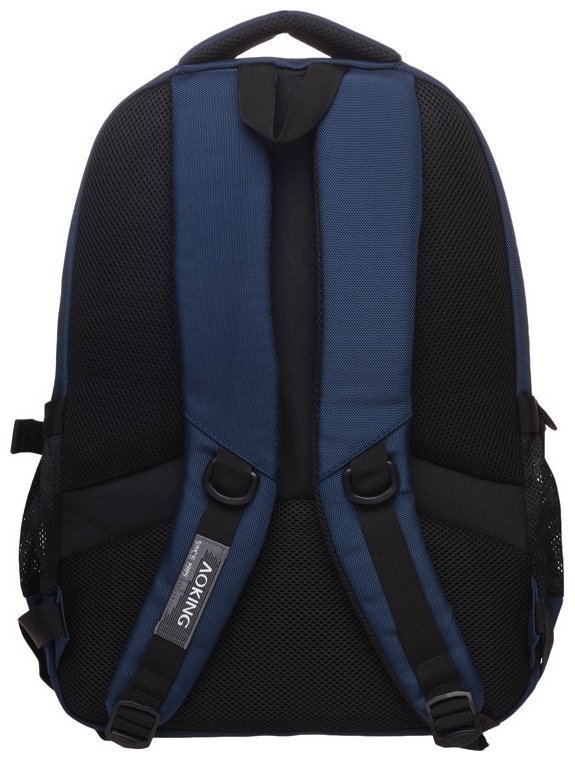 Синій текстильний чоловічий рюкзак великого розміру з відсіком під ноутбук Aoking 73140