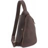 Чоловіча сумка-рюкзак темно-коричневого кольору з вінтажній шкіри Tony Bellucci (10728) - 1
