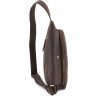 Чоловіча сумка-рюкзак темно-коричневого кольору з вінтажній шкіри Tony Bellucci (10728) - 2