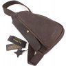 Чоловіча сумка-рюкзак темно-коричневого кольору з вінтажній шкіри Tony Bellucci (10728) - 4