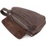 Чоловіча сумка-рюкзак темно-коричневого кольору з вінтажній шкіри Tony Bellucci (10728) - 5