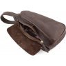 Мужская сумка-рюкзак темно-коричневого цвета из винтажной кожи Tony Bellucci (10728) - 6