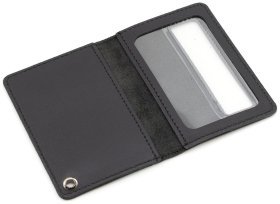 Обкладинка шкіряна для посвідчення МВС (Міністерство внутрішніх справ України) 103340 (чорна)