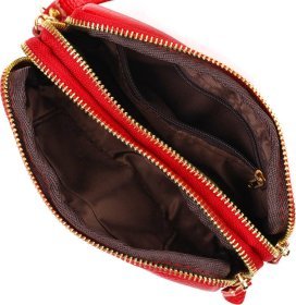 Женский клатч на два отделения из натуральной красной кожи Vintage (2463340)
