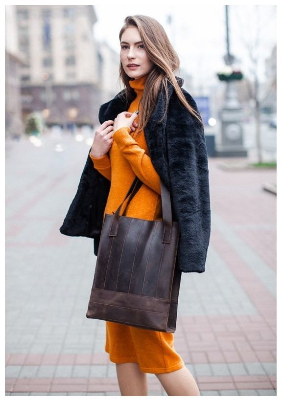 Жіноча сумка шоппер темно-коричневого кольору BlanKnote Бетсі (12639)