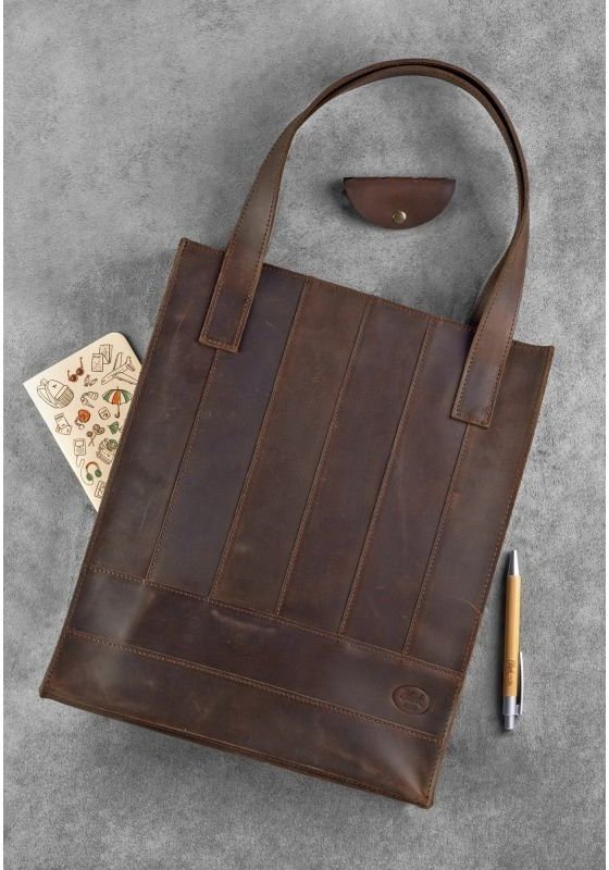 Женская сумка шоппер темно-коричневого цвета BlanKnote Бэтси (12639)