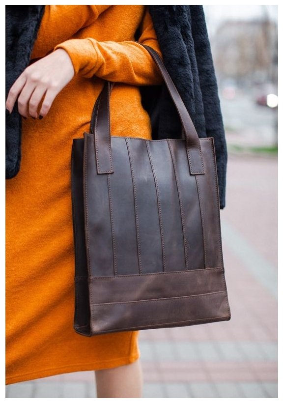 Жіноча сумка шоппер темно-коричневого кольору BlanKnote Бетсі (12639)