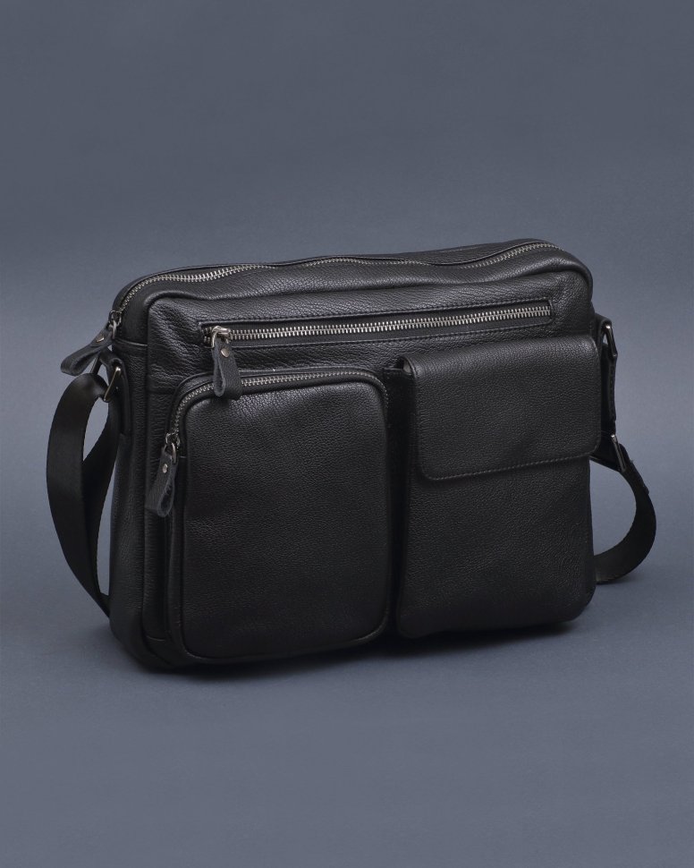 Мужская горизонтальная сумка-мессенджер через плечо из натуральной кожи Tiding Bag (15808)