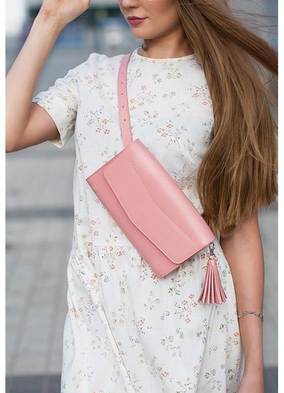Модна рожева сумка з натуральної шкіри BlankNote Еліс (12694)