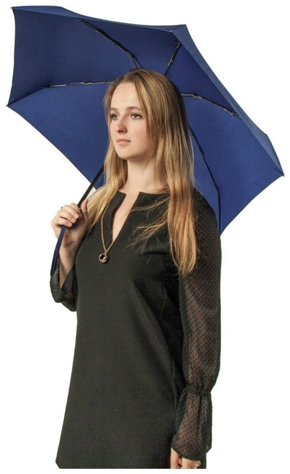 Зонт женский Fulton Soho-1 L793 Navy (складной, механика, однотонный синий) 93840 modnotak фото №2