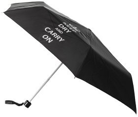 Женский зонт Incognito-4 L412 Keep Dry Black (механика, складной, черный с надписью "Keep dry and carry on") 93940