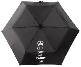 Женский зонт Incognito-4 L412 Keep Dry Black (механика, складной, черный с надписью "Keep dry and carry on") 93940