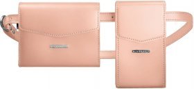 Набір жіночих рожевих сумок з натуральної шкіри BlankNote Mini (12805)