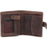 Компактное мужское портмоне из винтажной кожи темно-коричневого цвета Karya (18273) - 2