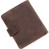 Компактное мужское портмоне из винтажной кожи темно-коричневого цвета Karya (18273) - 3