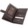 Коричневое портмоне из гладкой кожи с отделением для паспорта KARYA (0405-9) - 4