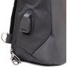 Чорна текстильна чоловіча ергономічна сумка-рюкзак через плече з кодовим замком Vintage (20553) - 3