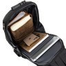 Черная текстильная мужская эргономичная сумка-рюкзак через плечо с кодовым замком Vintage (20553) - 6