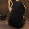 Чорна текстильна чоловіча ергономічна сумка-рюкзак через плече з кодовим замком Vintage (20553) - 9
