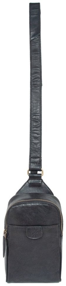 Вместительная мужская сумка через плечо из натуральной кожи черного цвета Ashwood T75 94240 (Великобритания) modnotak фото №6