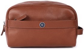 Мужская косметичка из натуральной кожи флотар Brampton London коричневого цвета 94540